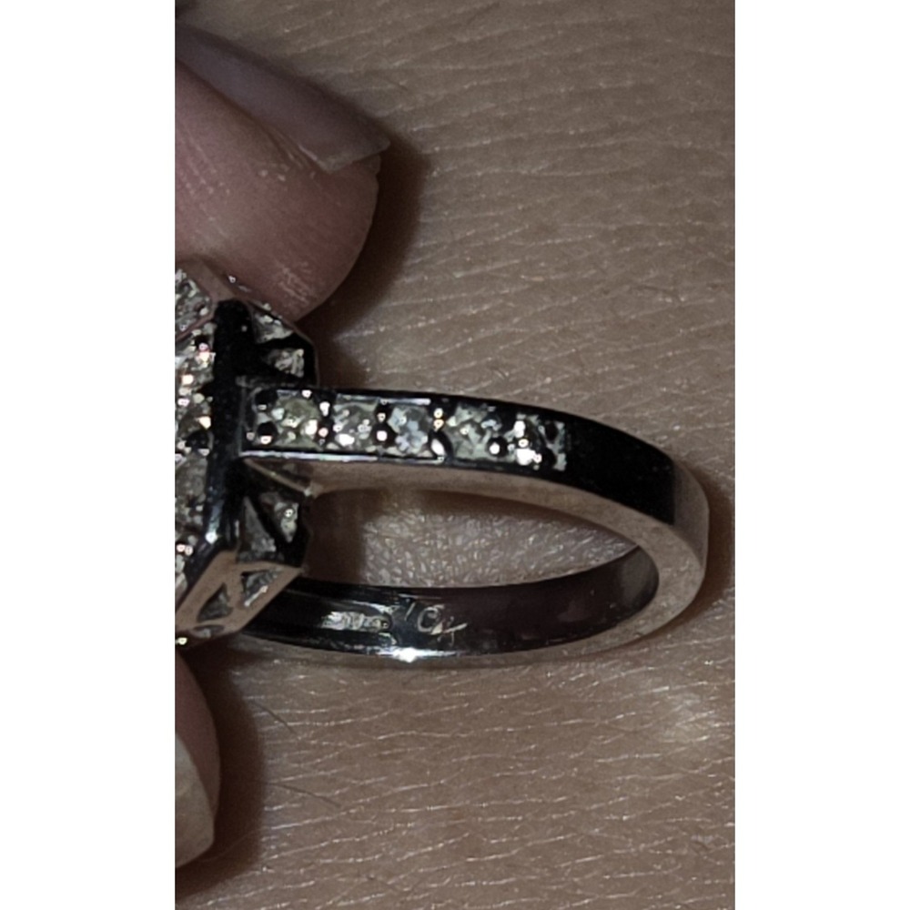 10K WG Art Deco Emerald Cut 1.95 CTW Genuine Citrine And Diamond Ring. 5.4 G - Picture 6 of 10